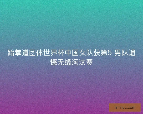 跆拳道团体世界杯中国女队获第5 男队遗憾无缘淘汰赛